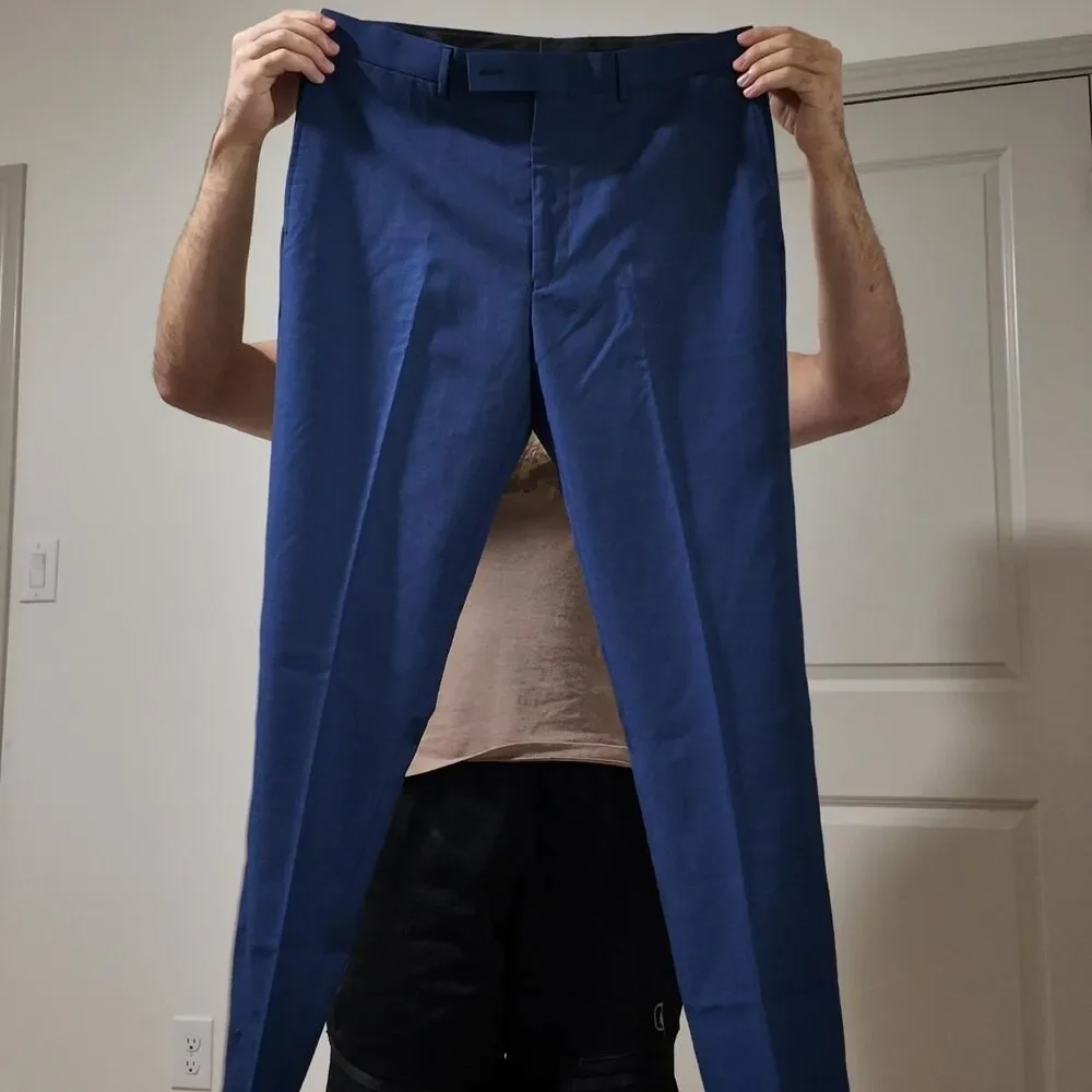 Calvin-klein Men's Navy and Blue Tailored-trousers